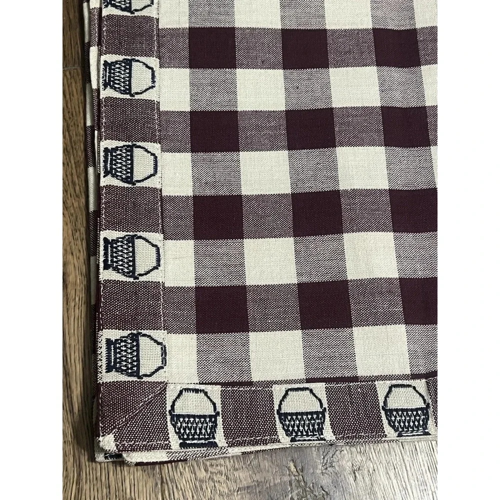 Homespuns Burgundy Gingham Cotton Table Runner 54